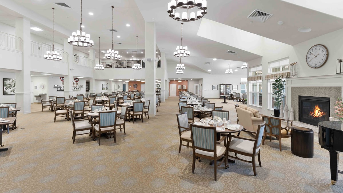 The dining room at Hessler Heights set for mealtime