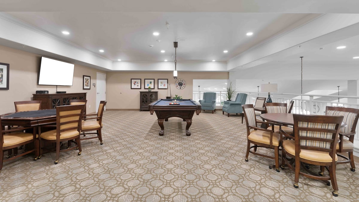The game room at Hessler Heights