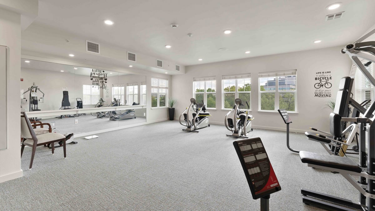 The fitness center at Hessler Heights