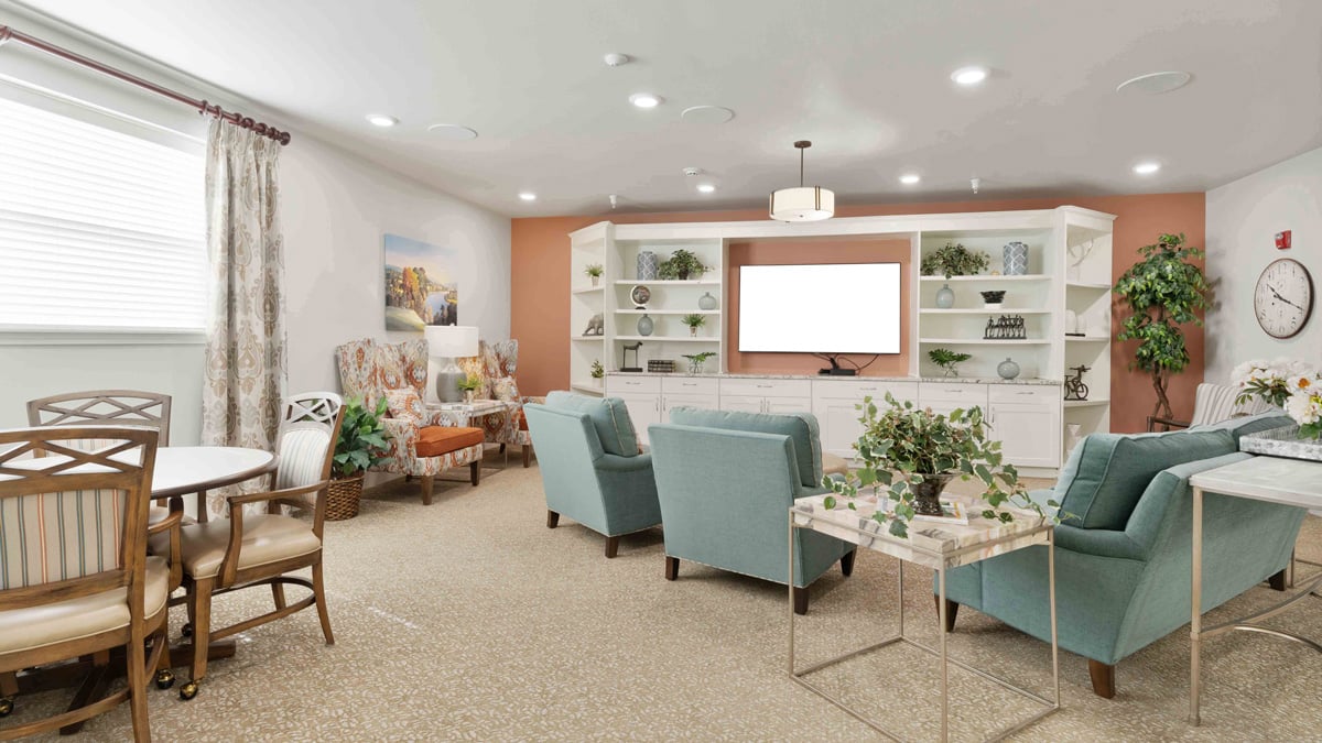 The TV lounge at Hessler Heights