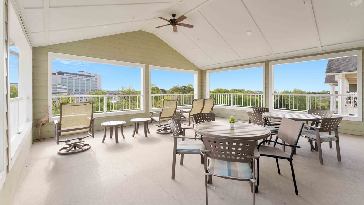 The outdoor patio at Hessler Heights