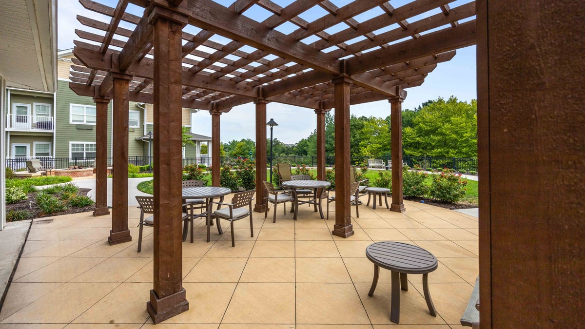 The outdoor patio at Hessler Heights
