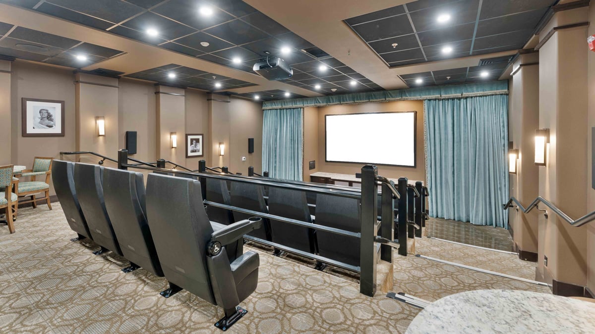 The theater room at Hessler Heights